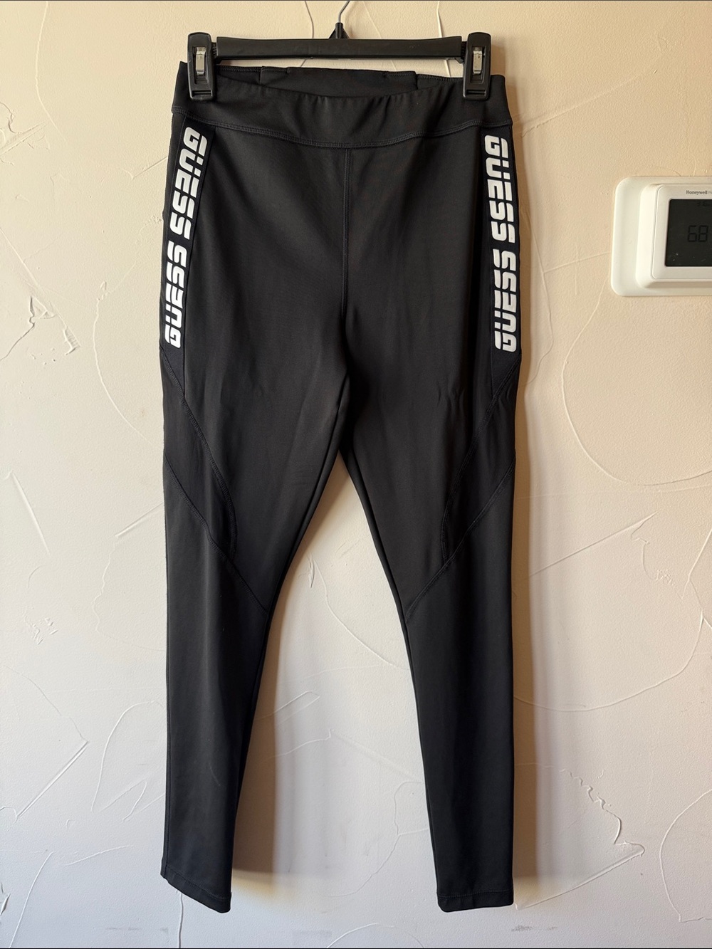 Guess Black Leggings with White Side Logo Tape